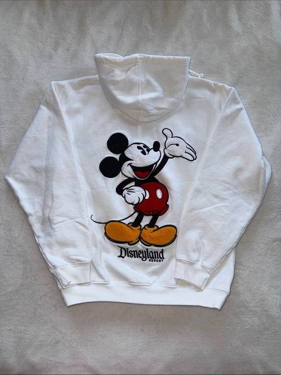 Disneyland Resort Tops - Disneyland Resort Authentic Mickey Mouse White Zip Hooded Sweatshirt